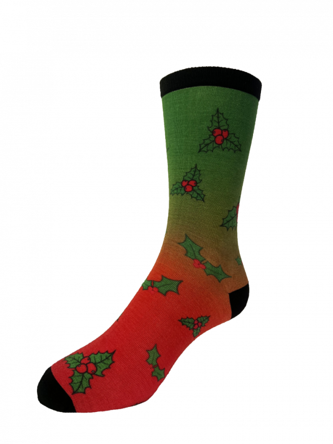 Christmas Holly Printed Socks